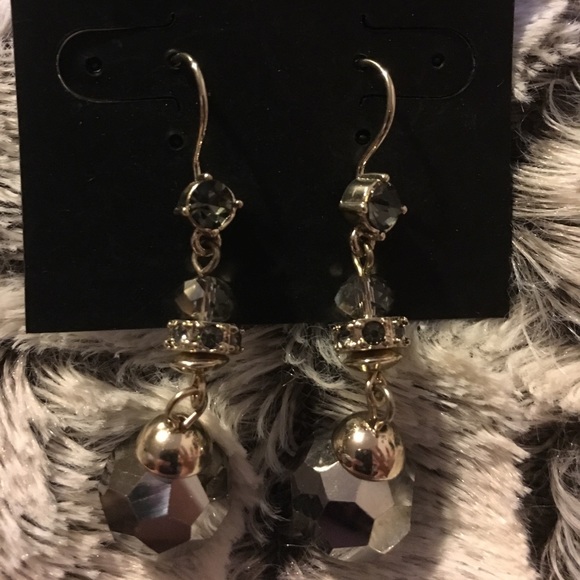WHBM Iridescent Gold Faceted Hem Drop Earrings - Picture 2 of 2